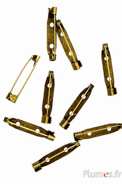 Attaches de broches - 30 mm x 5 mm, 2 trous - bronze